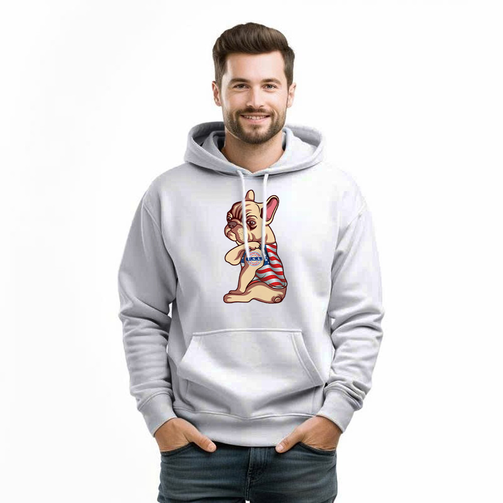 Pitbull With Tattoo USA Proudly Made In America Shirt Fun Dog Design Hoodie Patriotic Gift